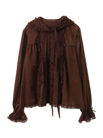 핑크하우스 산타 후드 달린 로운 블라우스 초콜릿