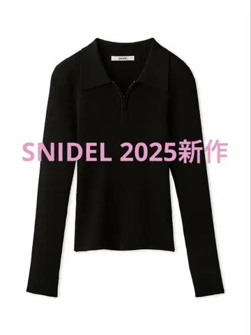 SNIDEL 신상 하프 지퍼 폴로 니트 풀오버