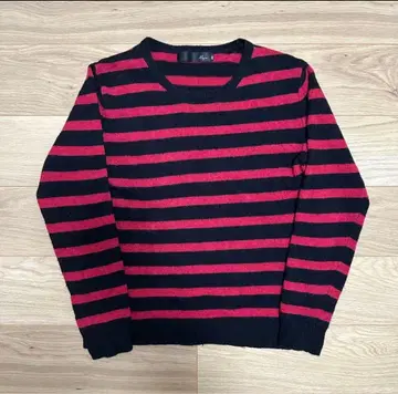 빨검 보더 스웨터 니트 y2k 착용 사진 있음