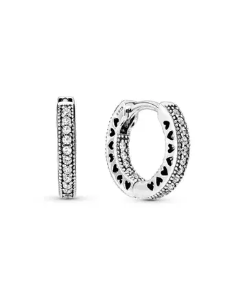 판도라 파베 하트 후프 귀걸이