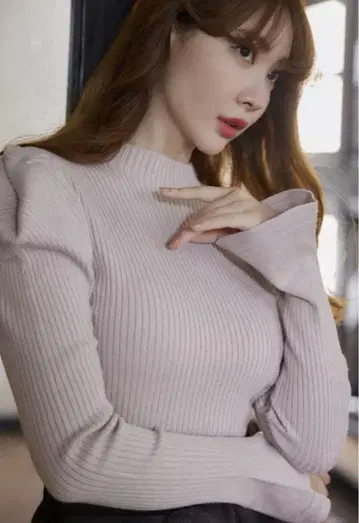 herlipto 볼륨 리브 니트 미스티 로즈