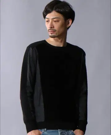 5351 접결 몰 크루넥 니트 블랙