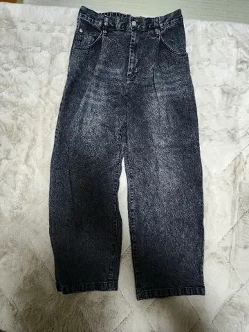 다크 그레이 하이웨스트 데님 팬츠