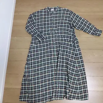 thint 플란넬 셔츠 기모 긴팔 셔츠 원피스