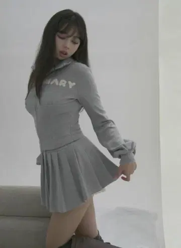 당일 발송 가능 andmary 레이스 로고 세트업 그레이