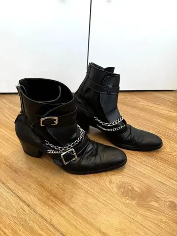 레어 CIVARIZE 힐 6cm 체인 포함 블랙 부츠 43
