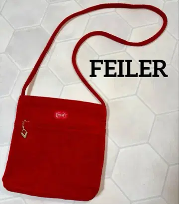 새상품급! FEILER 페이 숄더백 빨간색 계열 슈니르 직조