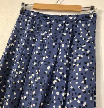 롱 스커트 물방울 패턴 여성용 빈티지 새상품급 블루