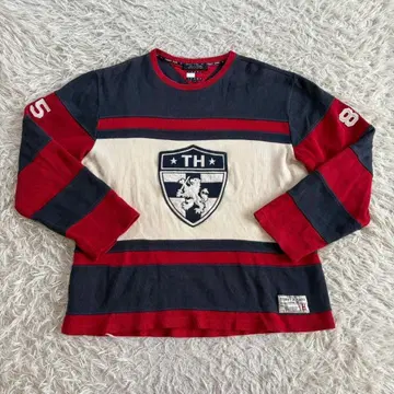 TOMMY JEANS 하키 사양 와펜 면 100% 스웨터 사이즈 L