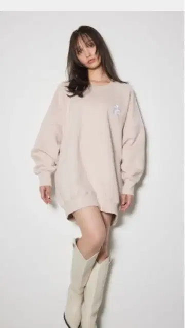 래글런 맨투맨 미니 원피스 새상품