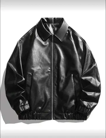 블랙 가죽풍 자켓