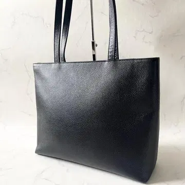 [컨디션 최상] 해시태그 토트백 주름 가죽 천연 가죽 숄더 A4 블랙