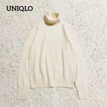 유니클로 터틀넥 캐시미어 스웨터 니트 아이보리 M
