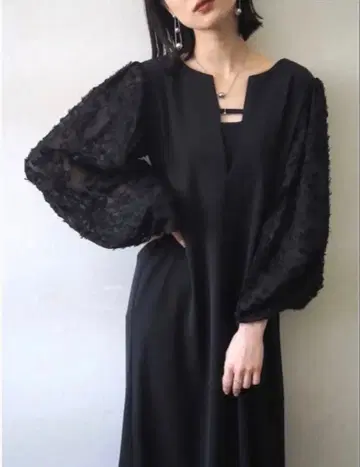 시어 자카드 슬립 원피스