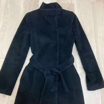 블랙 벨트 롱 코트 프로포션 코트 심플 포멀 1