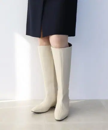 천연 가죽 택 포함 새상품 [ROKOTA] 스퀘어토 롱 가죽 부츠