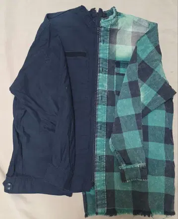 etsint 네이비 체크 무늬