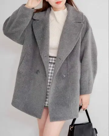 Chico 코트 샤기 더블 자켓 코트 그레이 아우터 사이즈 1