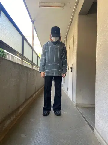 STOCUS 멕시칸 후드티 스트라이프 패턴