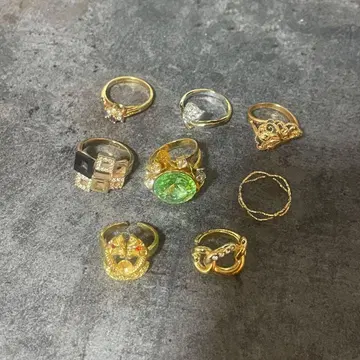 골드 톤 반지 9개 세트