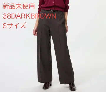 [ 새상품 ] 브러쉬드 저지 와이드 팬츠 S DARKBROWN 유니클로