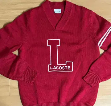 LACOSTE 니트 스웨터 레드 L 로고