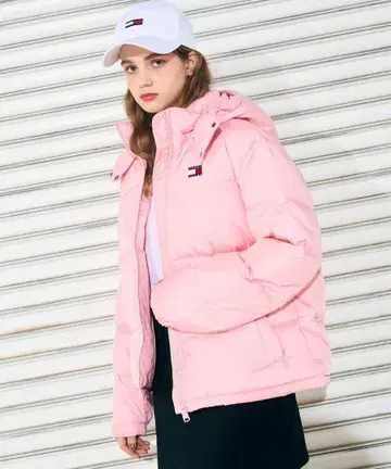 미사용 새상품 TOMMY JEANS 다운 자켓 발레 핑크