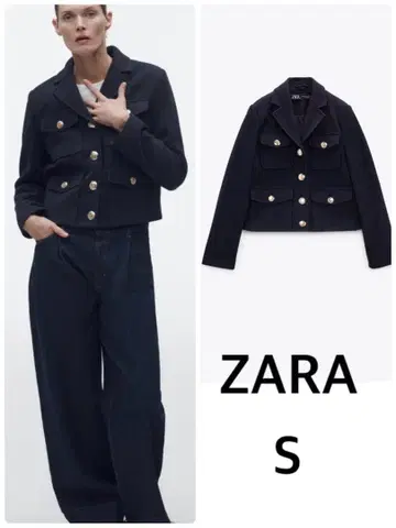 새상품 골드 버튼 크롭 자켓 코트 아우터 ZARA