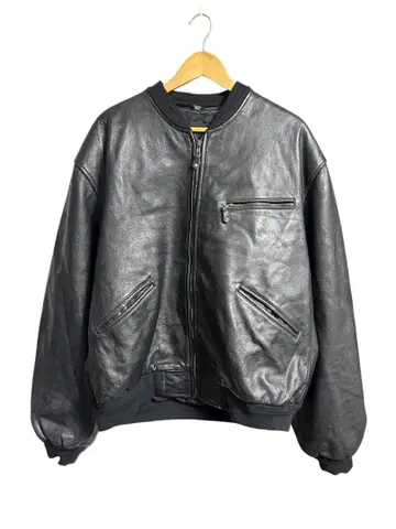 vintage 리얼 가죽 봄버 블루종 자켓