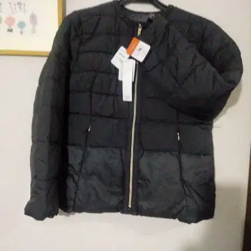 새상품 노카라 3L 퀼팅 코트 RANGMUSEE 축열 블랙