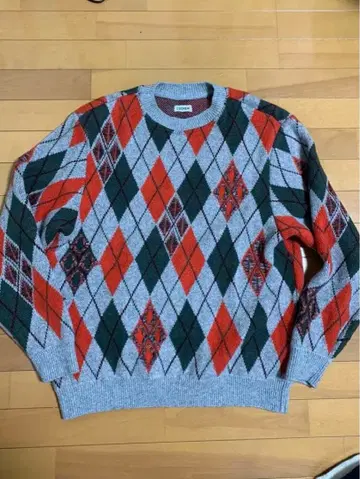 Bshop 별주 COOHEM 크러쉬드 아가일 니트 XL 코헨