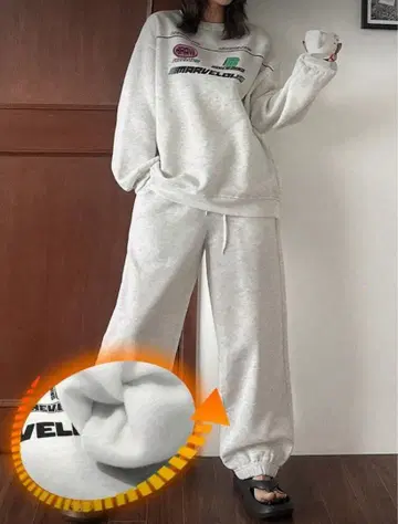 IDAZY 겨울용 캐주얼 레터 프린트 플리스 원단 루즈핏