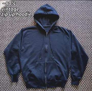 80s 빈티지 지퍼 후드티 네이비 L USA