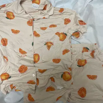 젤라또피케 후르츠 패턴 오렌지 상하의 세트 룸웨어