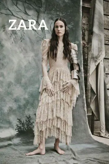 ZARA 레이스 프릴 롱 드레스 LIMITED EDITION