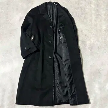 새상품급 캐시미어 100% 체스터 코트 맥시 길이 싱글 L 블랙 벨타보노