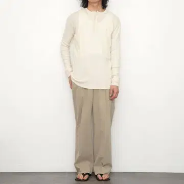 AURALEE ORGANIC SOFT RIB HENLEY NECK 3