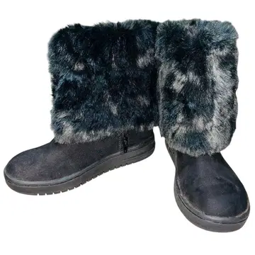 베네통 인조 모피 부츠 37 블랙 23.5