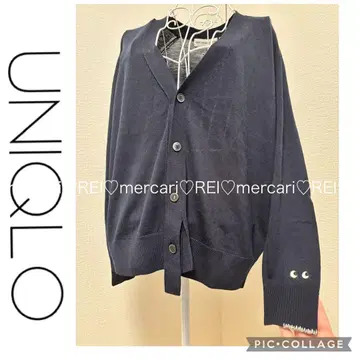 유니클로 안야 힌드마치 오버 니트 가디건 메리노 울