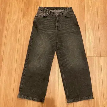 ZARA 데님 배기 데님 배기 팬츠 블랙 워시 EUR 40