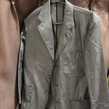 그레이 테일러드 자켓 2개 포켓 구제 의류