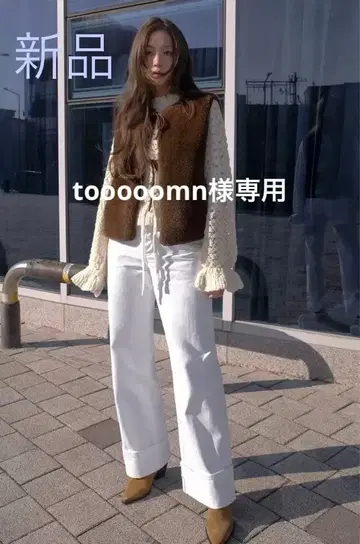 택 포함 새상품! ZARA 자라*브라운 보아 베스트 S