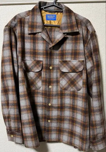 BACK NUMBER 울 믹스 오픈 카라 셔츠 보드 셔츠 M