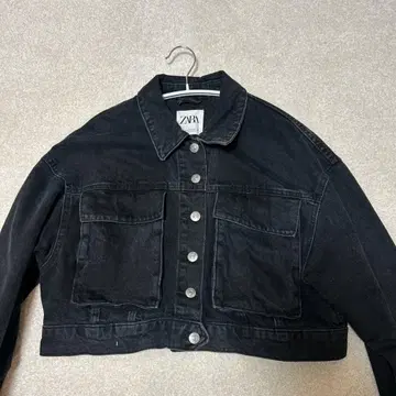 ZARA 블랙 크롭 데님 자켓