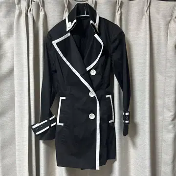 스키니 립 블랙 트렌치코트