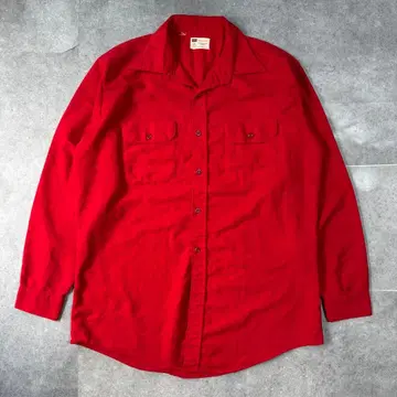 60s 70s Sears USA제 오픈 카라 셔츠 레드 XL 상당
