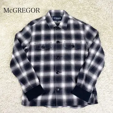 새상품급 맥레거 옴브레 체크 셔츠 플란넬 셔츠 블랙 M 사이즈