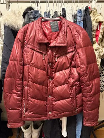 archive Y2K 그런지 시크 스타일 다운 자켓 레드