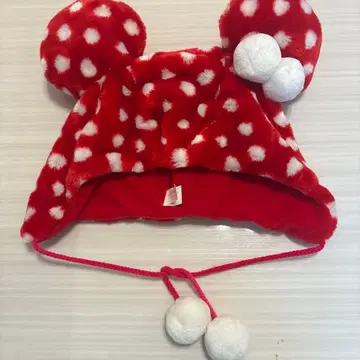 디즈니 팬 캡 도트 빨간색