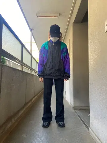 vizor 나일론 자켓 퍼플/그린 미국제 L 사이즈